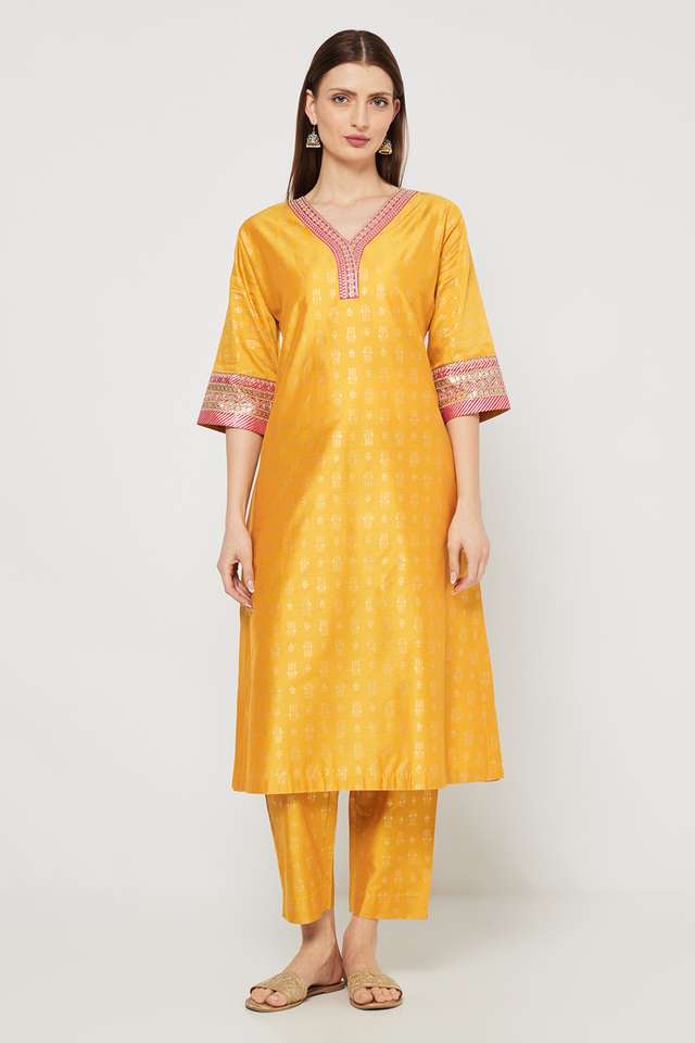Embroidered-Calf-Length-PST-Woven-Women-s-Kurta-Set