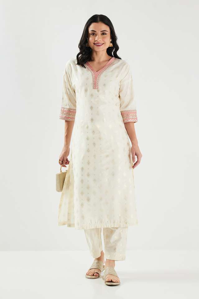 Embroidered-Calf-Length-PST-Woven-Women-s-Kurta-Set