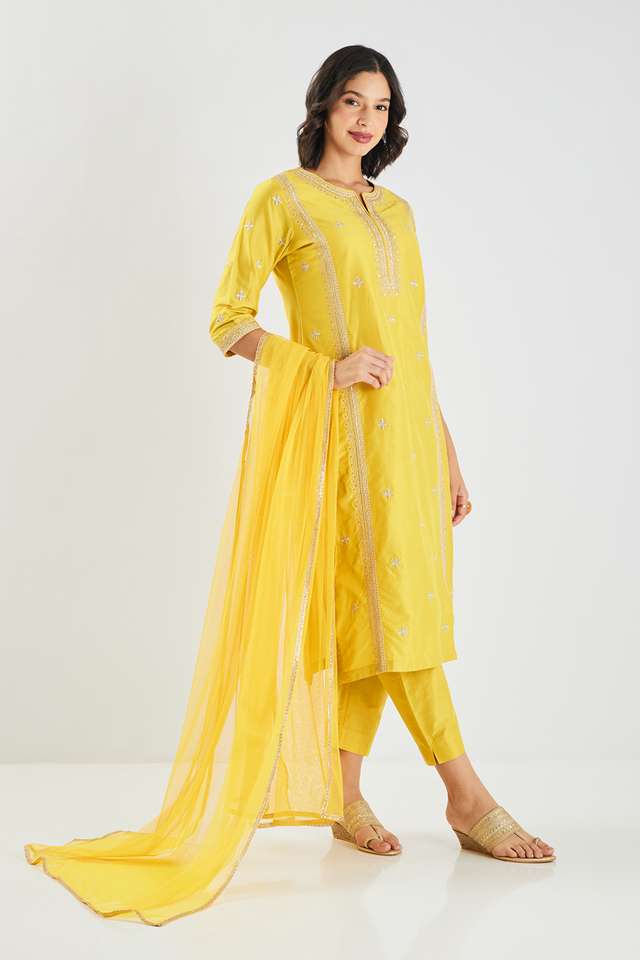 Embroidered-Calf-Length-PST-Woven-Women-s-Kurta-Set