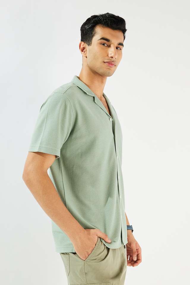 Solid-Blended-Fabric-Relaxed-Fit-Men-s-Shirt