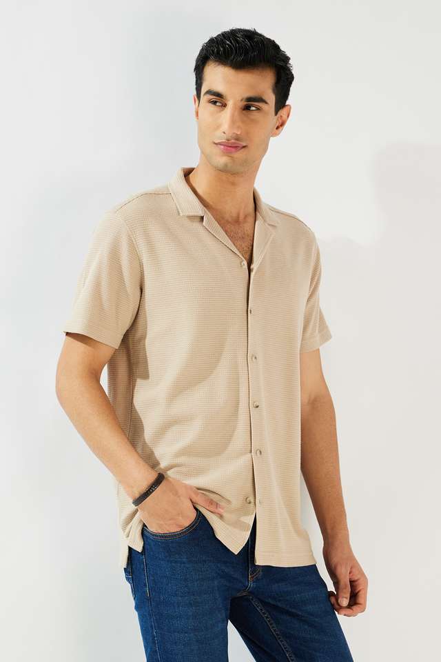 Solid-Blended-Fabric-Relaxed-Fit-Men-s-Shirt