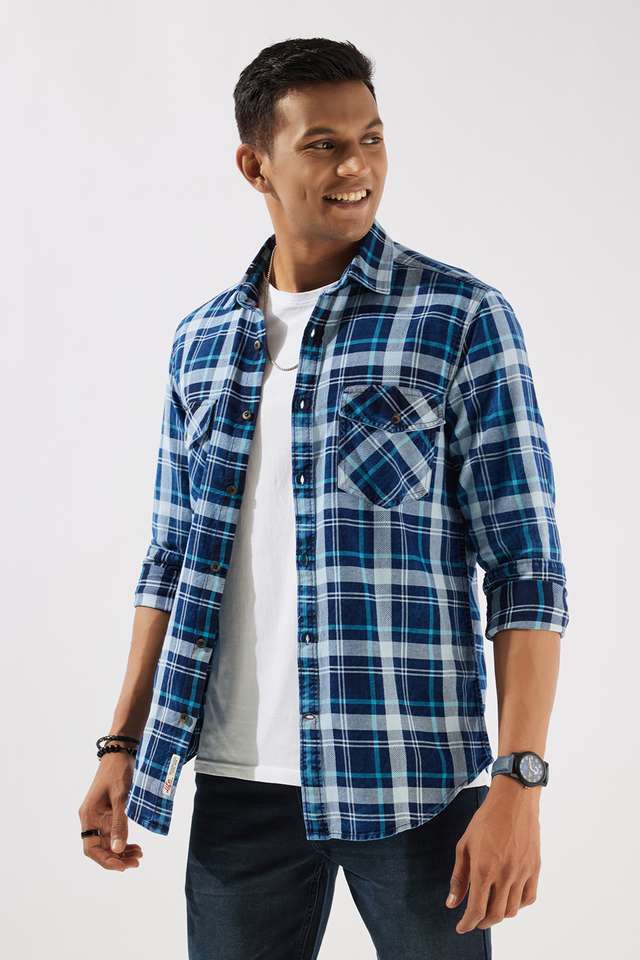 Checks-Cotton-Slim-Fit-Men-s-Casual-Wear-Shirt