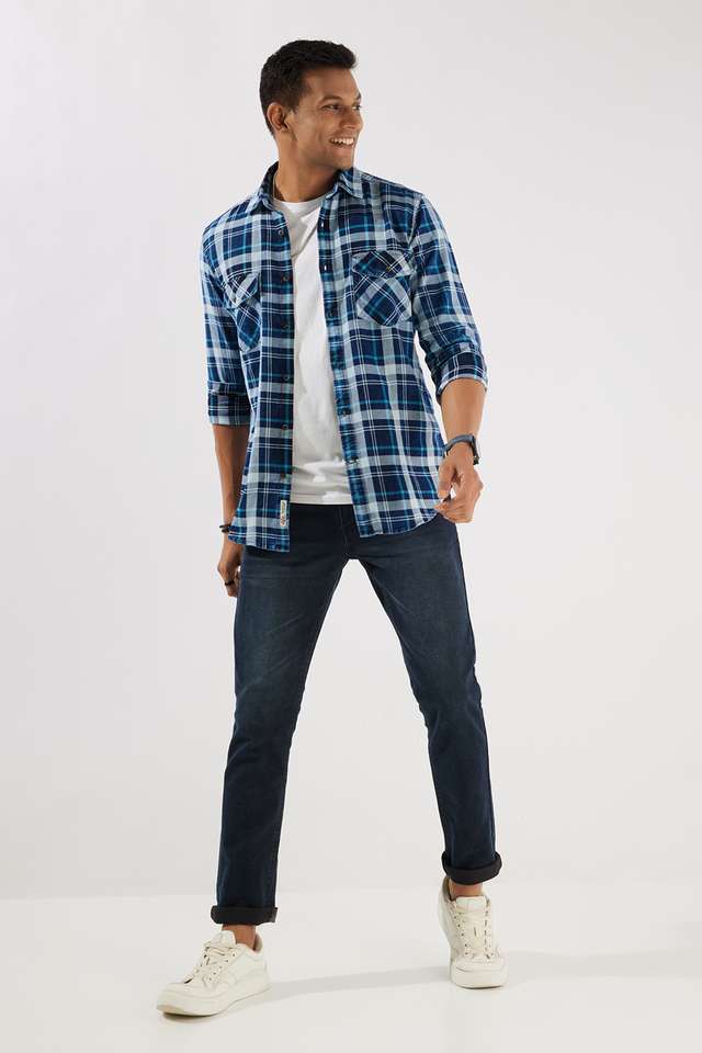 Checks-Cotton-Slim-Fit-Men-s-Casual-Wear-Shirt