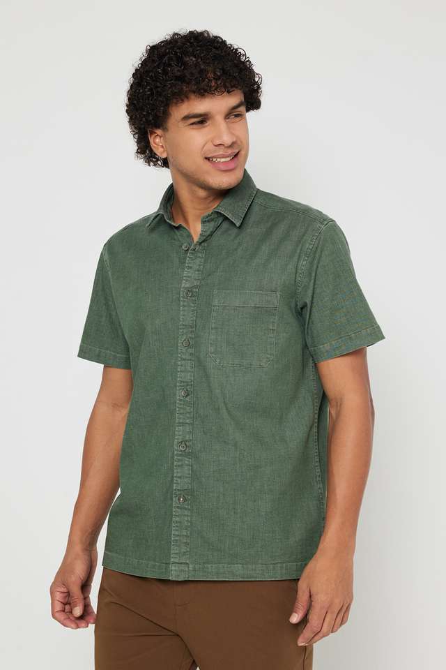 Solid-Cotton-Slim-Fit-Men-s-Casual-Wear-Shirt