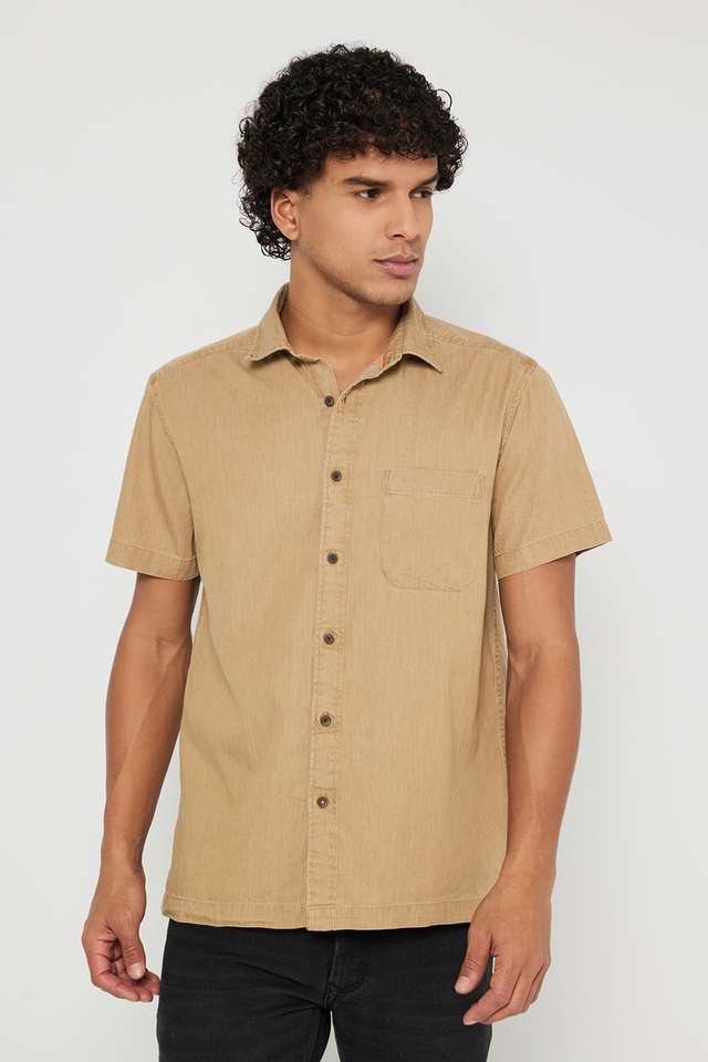 Solid-Cotton-Slim-Fit-Men-s-Casual-Wear-Shirt