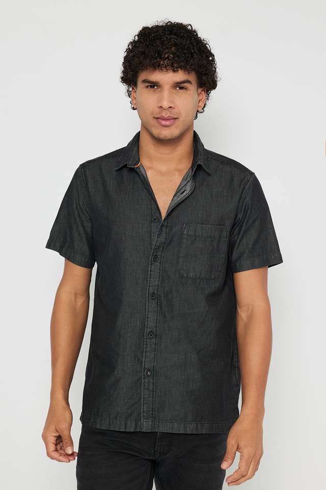Solid-Cotton-Slim-Fit-Men-s-Casual-Wear-Shirt