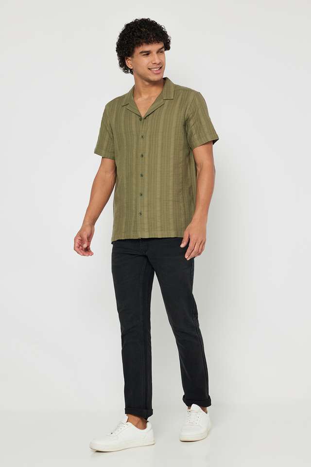 Textured-Cotton-Slim-Fit-Men-s-Casual-Wear-Shirt
