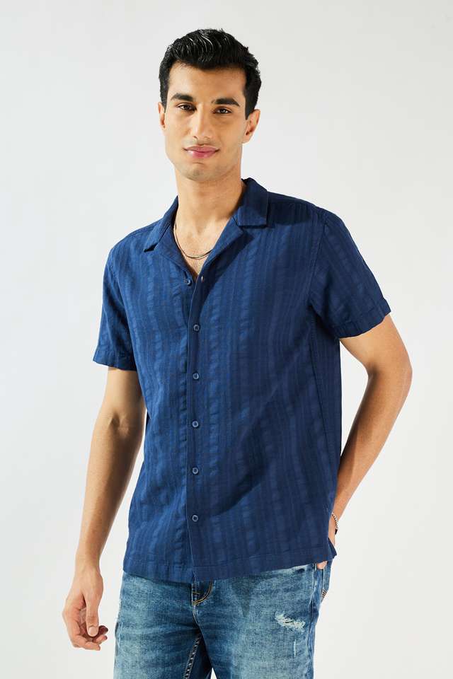 Textured-Cotton-Slim-Fit-Men-s-Casual-Wear-Shirt