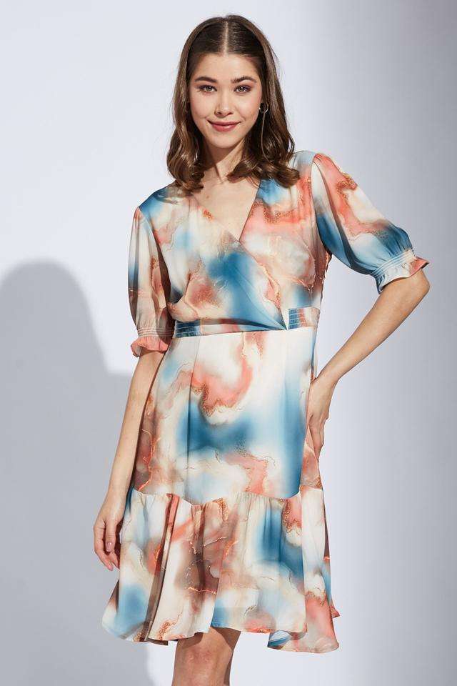 latin quarters Printed V-Neck Polyester Women Dress-picture-19