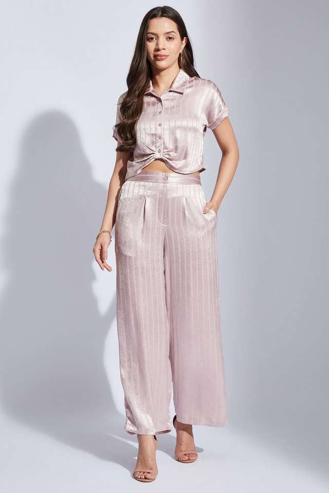 latin quarters Stripes Polyester Collared Women's Co-Ord Set-picture-17