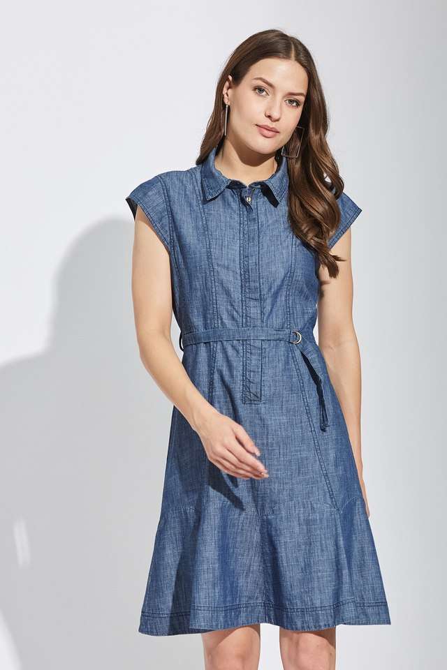 latin quarters Solid Collared Viscose Women Dress-picture-25