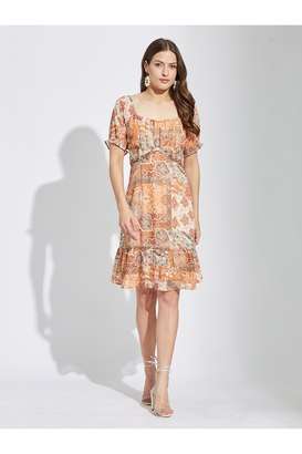 latin quarters Printed Square Neck Polyester Women Dress-picture-37