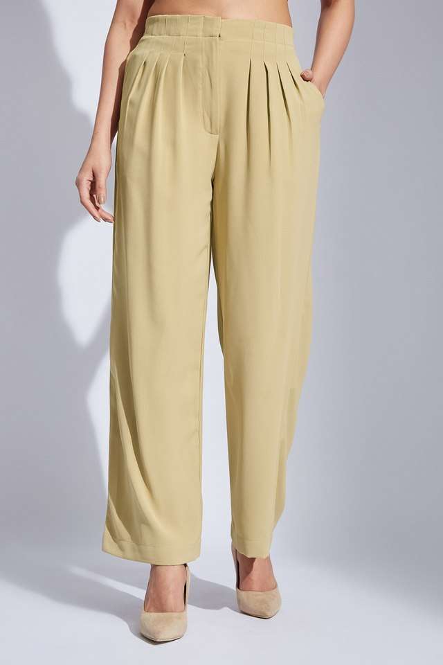 Solid-Regular-Fit-Polyester-Women-Casual-Wear-Trouser