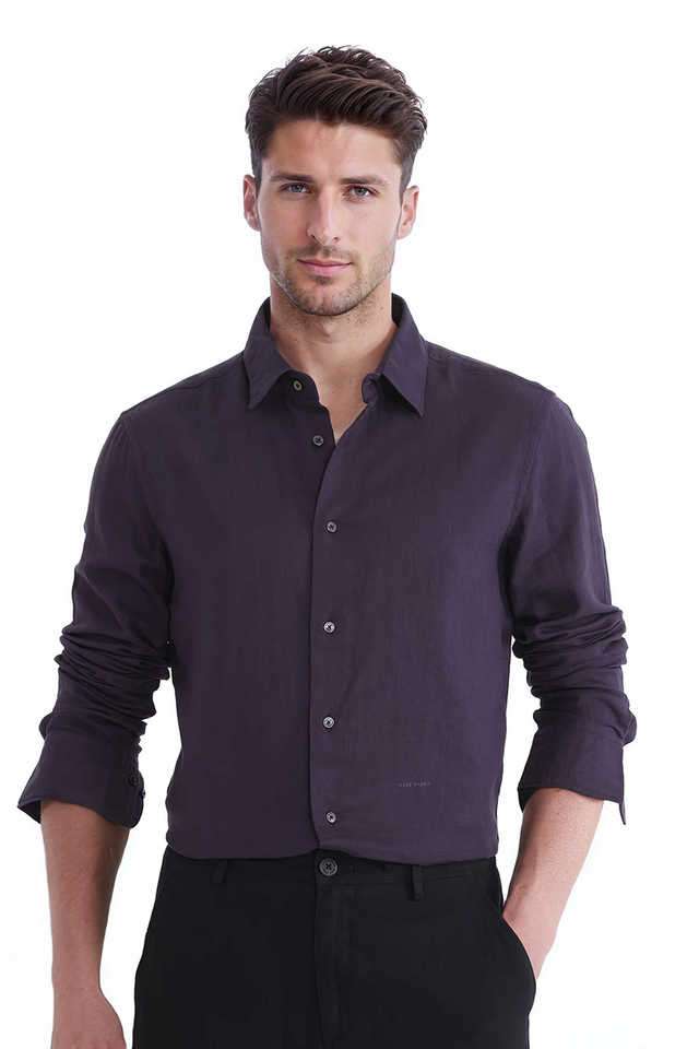 Solid-Cotton-Regular-Fit-Men-s-Casual-Wear-Shirt