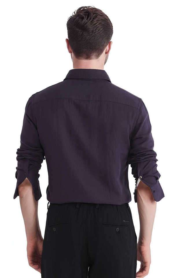 Solid-Cotton-Regular-Fit-Men-s-Casual-Wear-Shirt