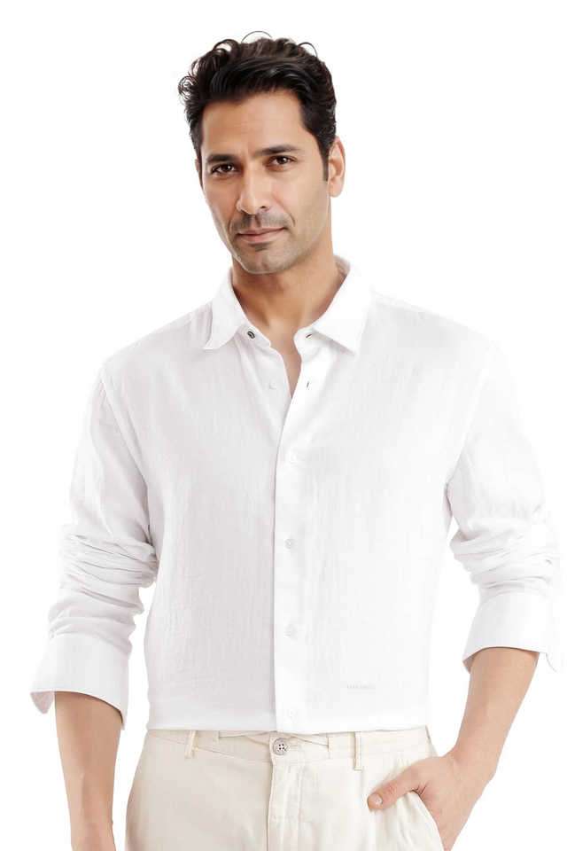 Solid-Cotton-Regular-Fit-Men-s-Casual-Wear-Shirt