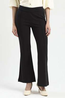 Solid-Polyester-Relaxed-Fit-Women-s-Trousers