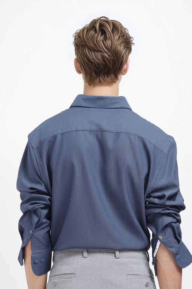Solid-Blended-Fabric-Regular-Fit-Men-s-Casual-Wear-Shirt