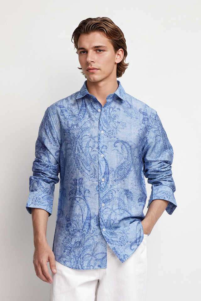Printed-Blended-Fabric-Regular-Fit-Men-s-Casual-Wear-Shirt