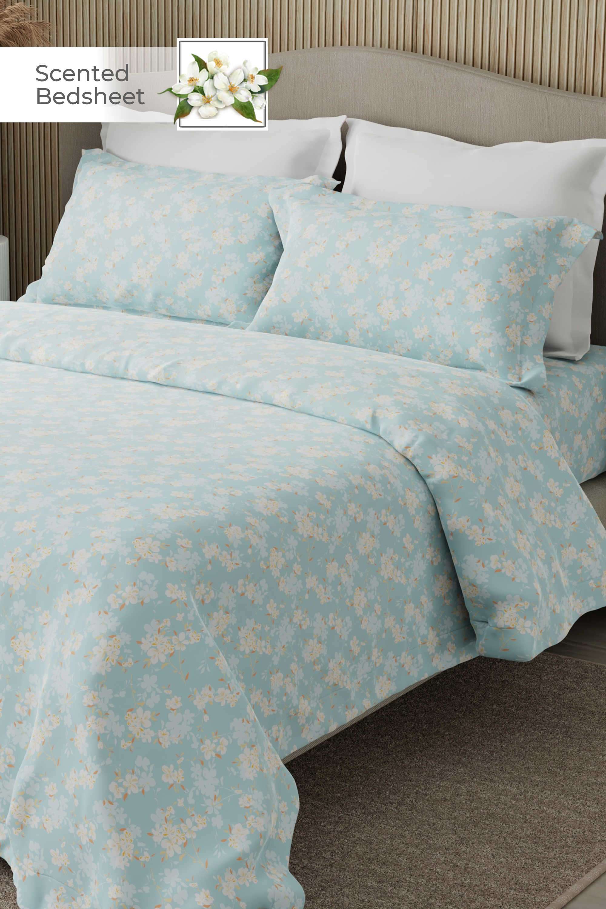 Nature-Bouquet-300-TC-Cotton-King-Bedsheet-With-2-Pillow-Covers