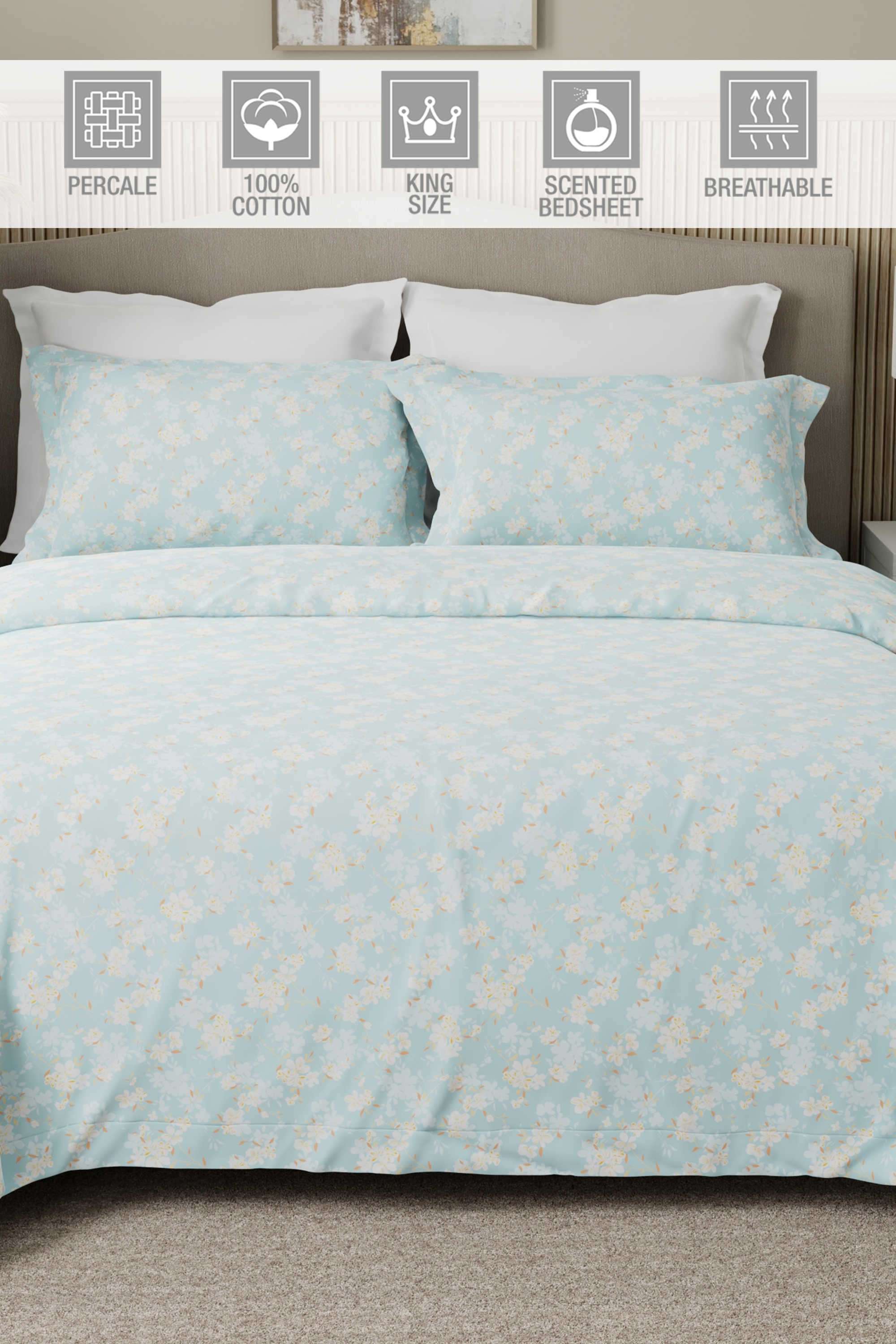 Nature-Bouquet-300-TC-Cotton-King-Bedsheet-With-2-Pillow-Covers