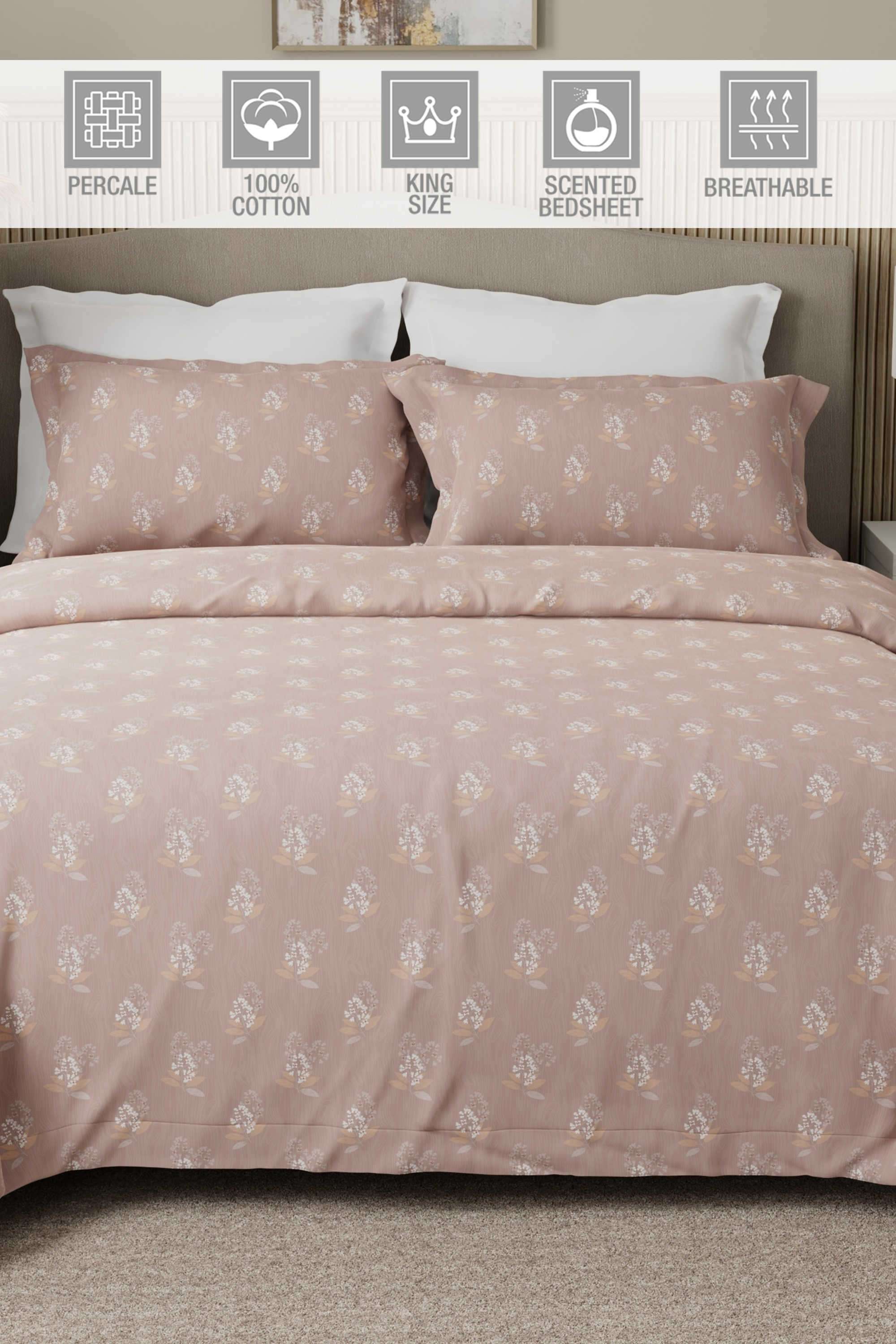 Nature-Bouquet-300-TC-Cotton-King-Bedsheet-With-2-Pillow-Covers