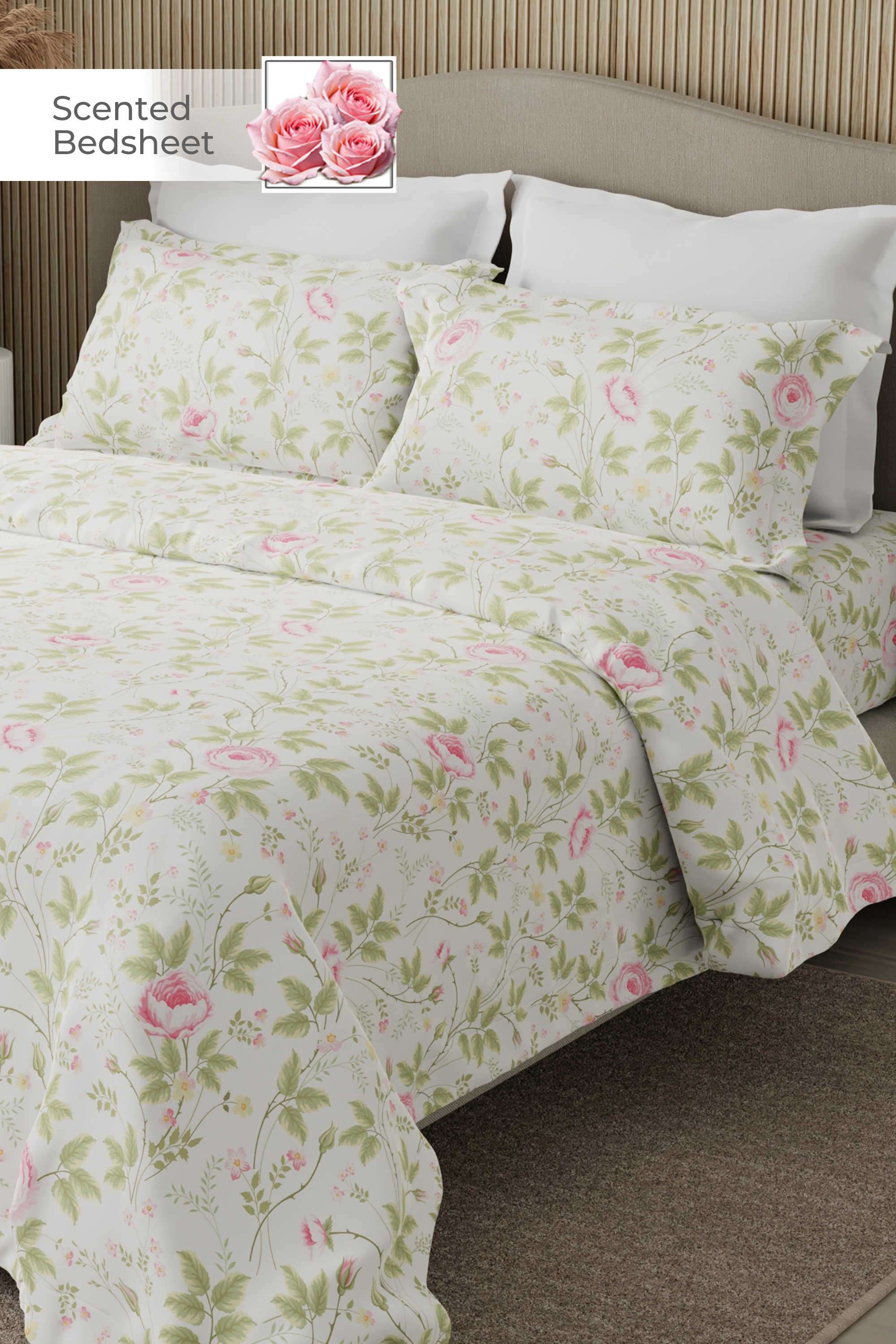 Nature-Bouquet-300-TC-Cotton-King-Bedsheet-With-2-Pillow-Covers