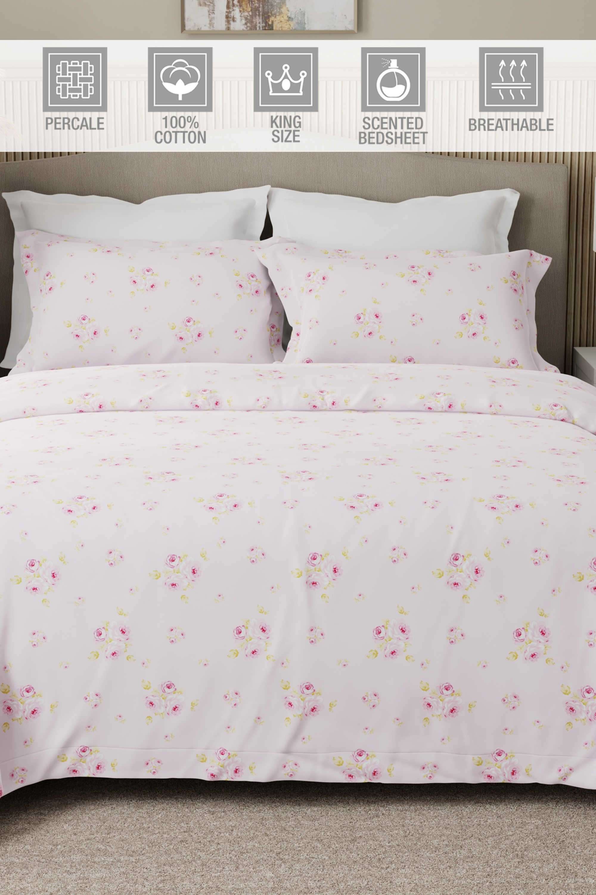 Nature-Bouquet-300-TC-Cotton-King-Bedsheet-With-2-Pillow-Covers