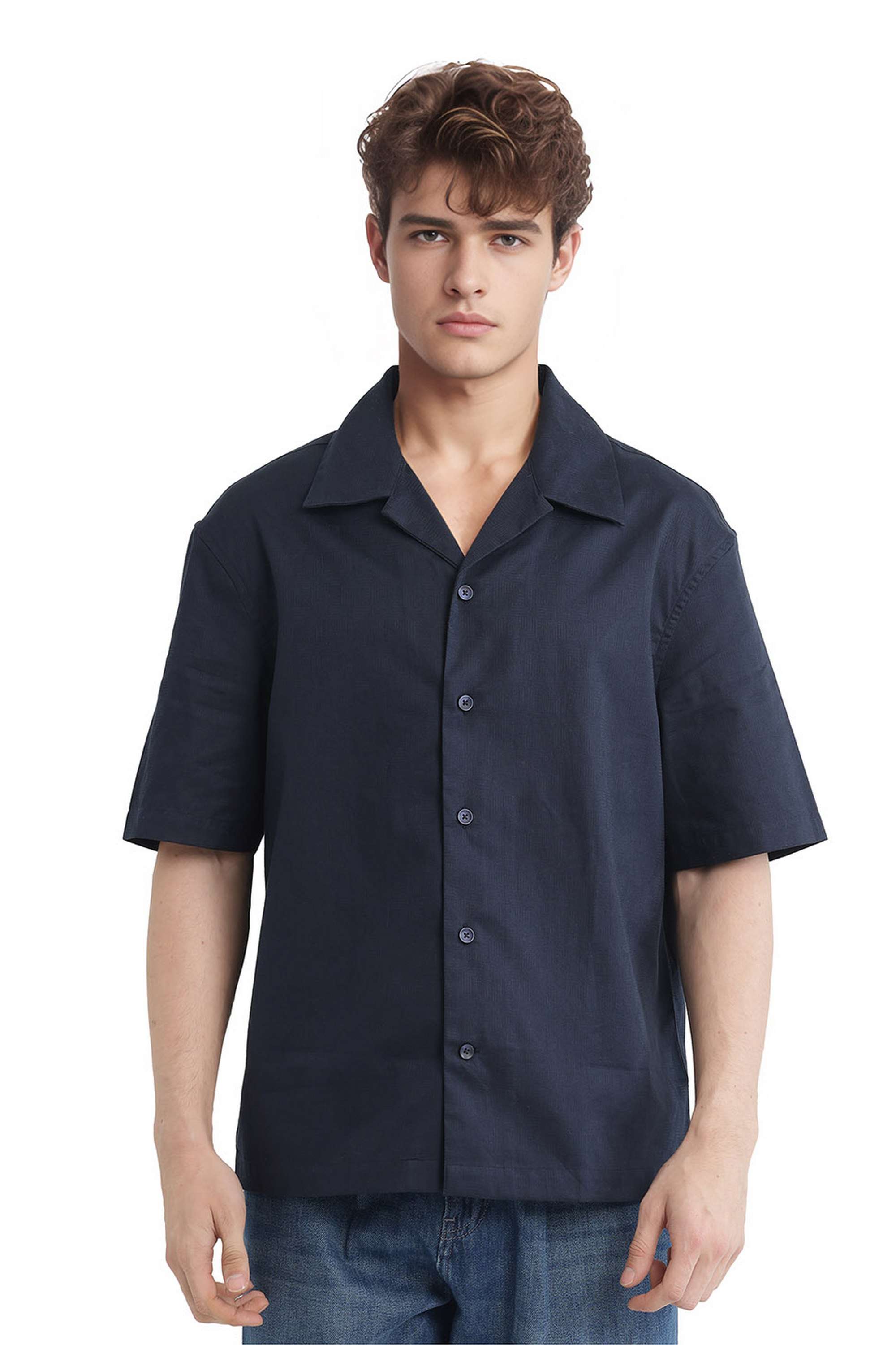 Solid-Cotton-Regular-Fit-Men-s-Casual-Shirt