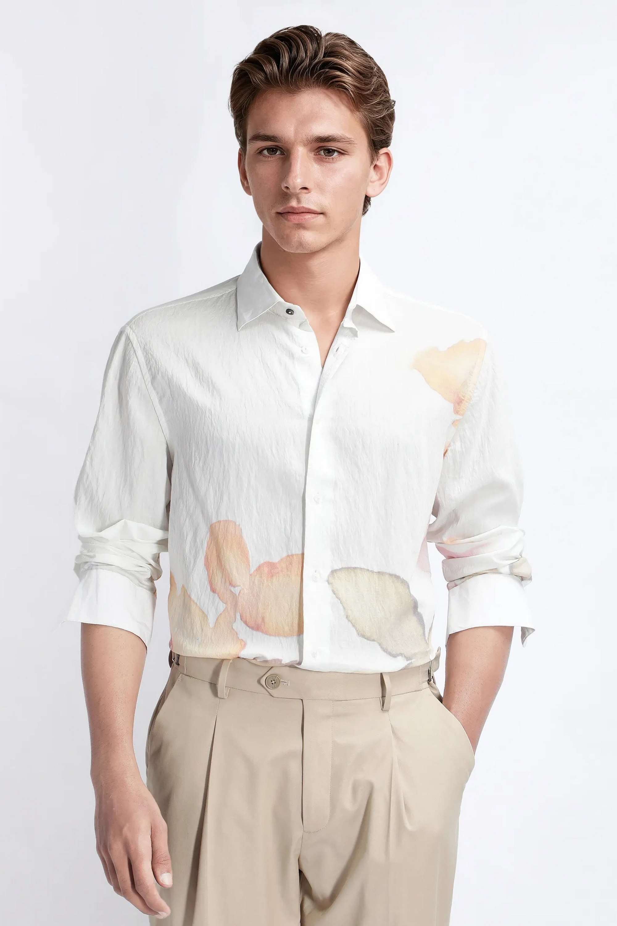 Printed-Tencel-Regular-Fit-Men-s-Casual-Shirt