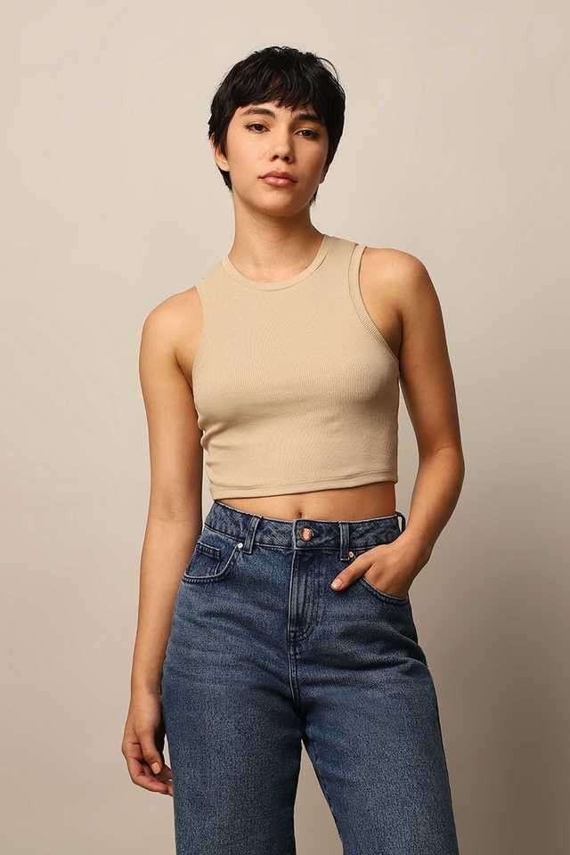 Solid-Cotton-Round-Neck-Women-s-Tank-Top