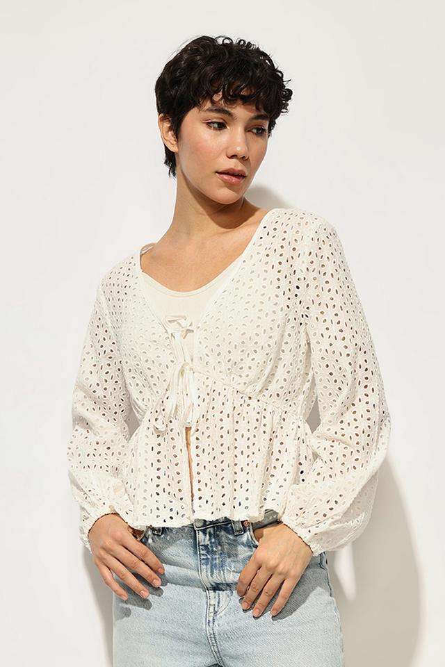 Polka-Dots-Cotton-Round-Neck-Women-s-Top