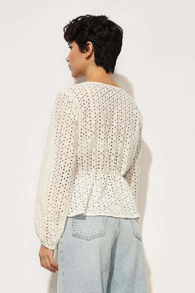 Polka-Dots-Cotton-Round-Neck-Women-s-Top