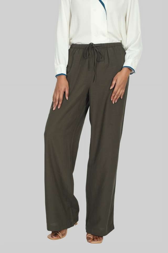 Solid-Viscose-Oversized-Fit-Women-s-Pants