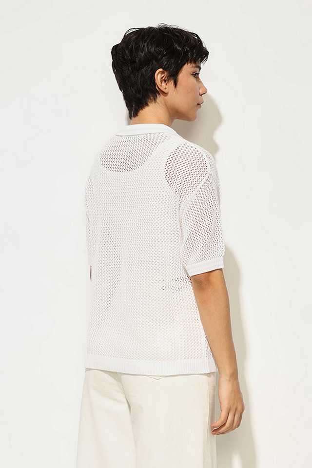 Solid-Cotton-Collared-Women-s-T-Shirt