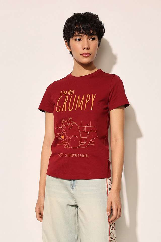 Typographic-Cotton-Round-Neck-Women-s-T-Shirt