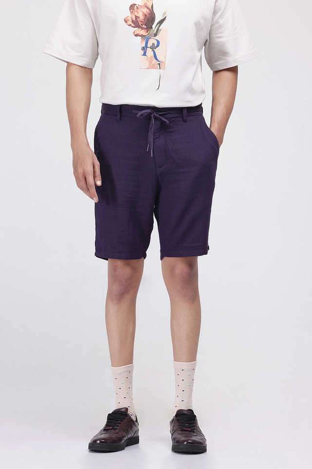 Solid-Cotton-Regular-Fit-Men-s-Shorts
