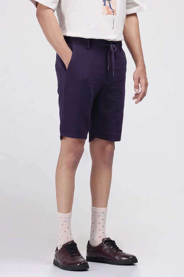 Solid-Cotton-Regular-Fit-Men-s-Shorts