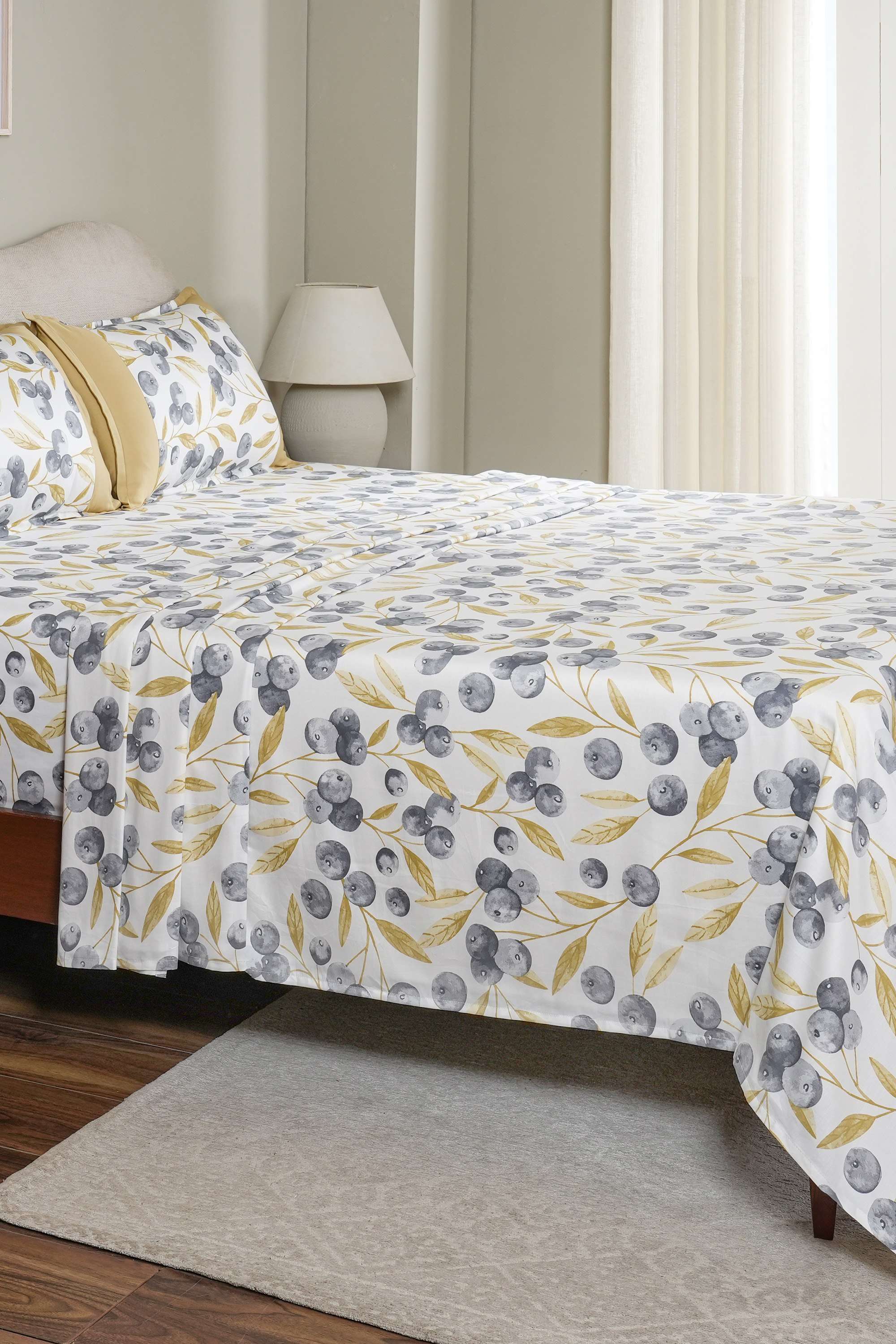 Myrtille-Yellow-King-Bed-Sheet-with-Pillow-Case