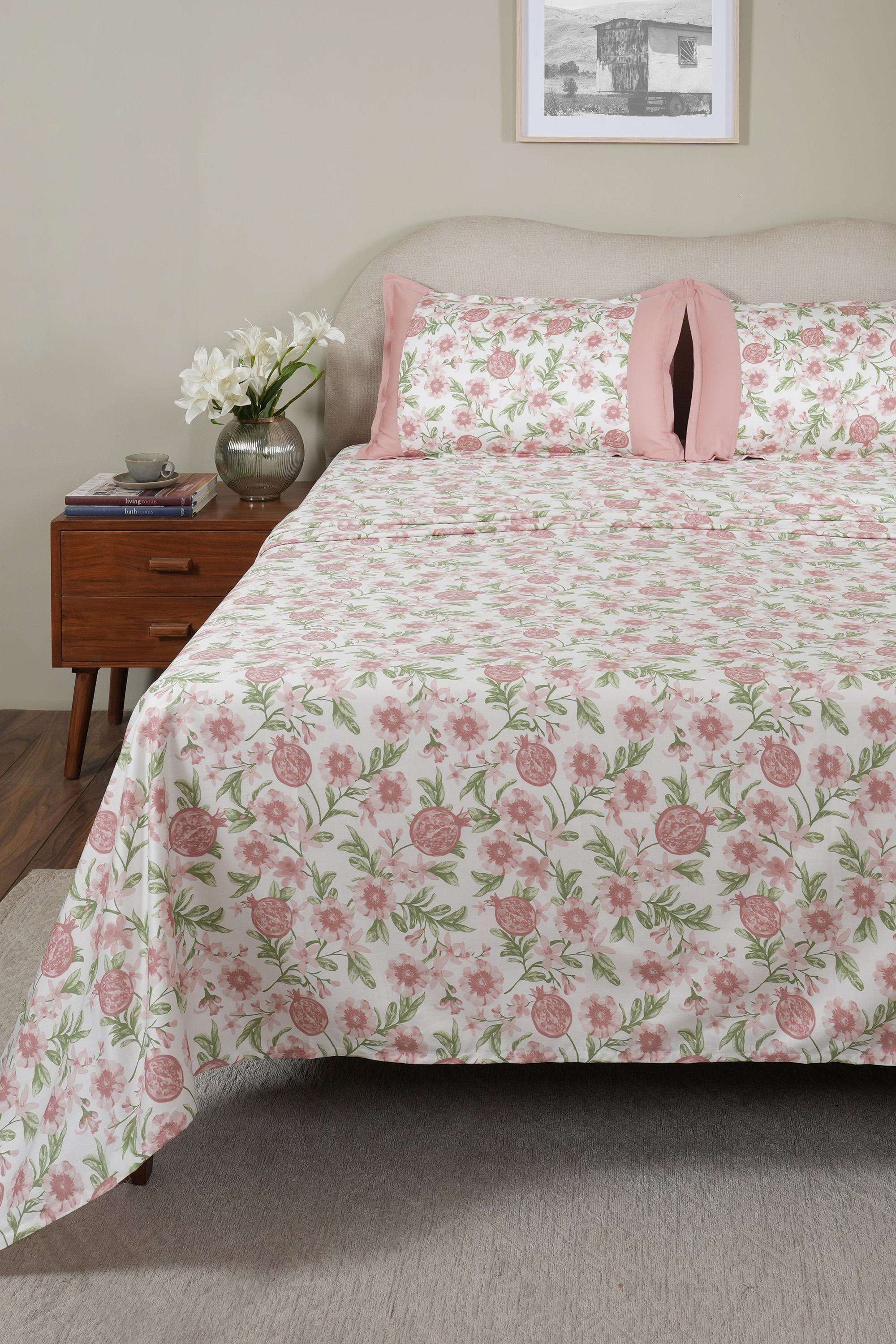 Blooming-Petals-Pink-Single-Bed-Sheet-with-Pillow-Case