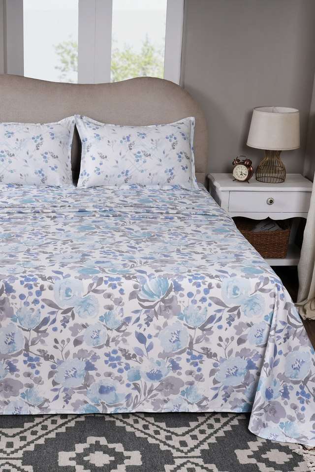Florencia-Blue-Single-Bed-Sheet-with-Pillow-Case