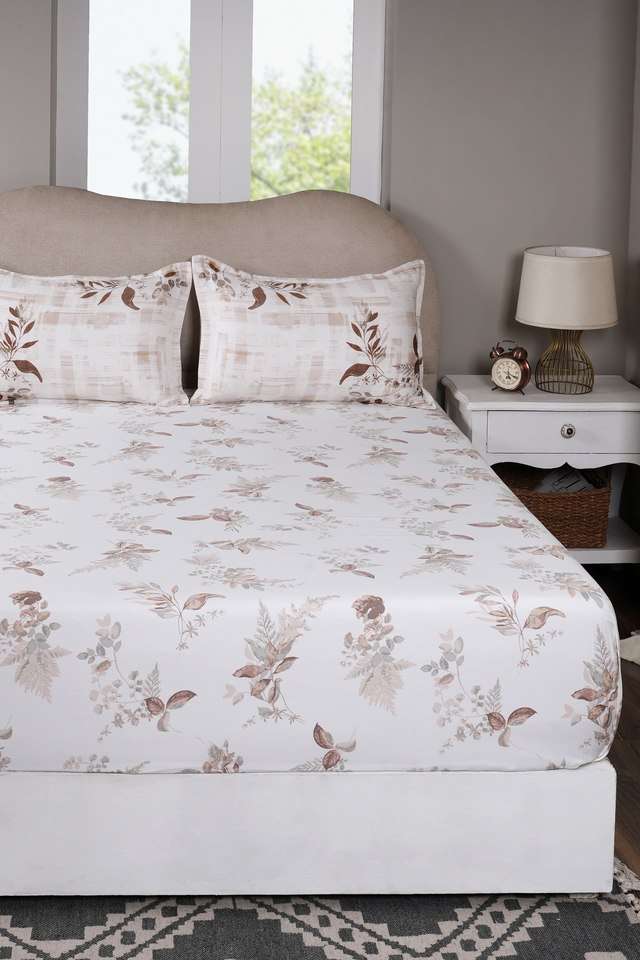 Edenia-Brown-Single-Fitted-Sheet-with-Pillow-Case
