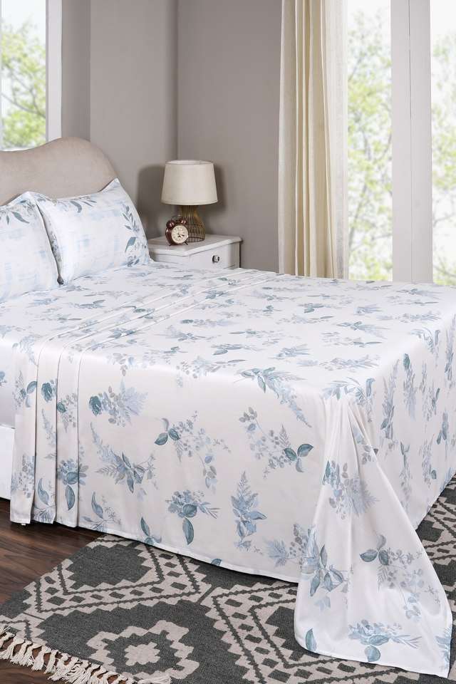Edenia-Blue-Single-Bed-Sheet-with-Pillow-Case