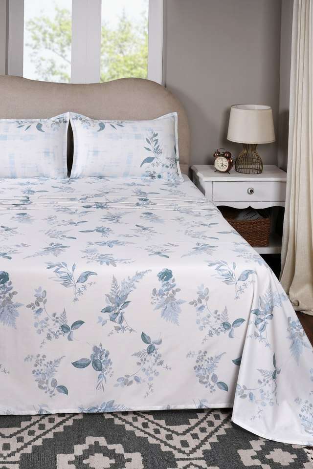 Edenia-Blue-Single-Bed-Sheet-with-Pillow-Case