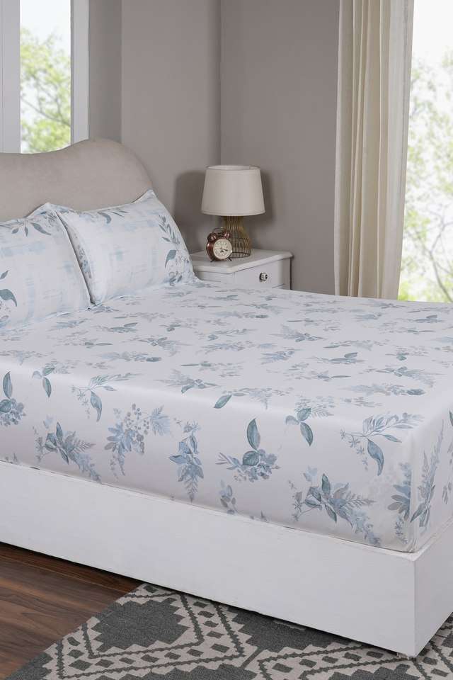 Edenia-Blue-Double-Fitted-Sheet-with-Pillow-Case