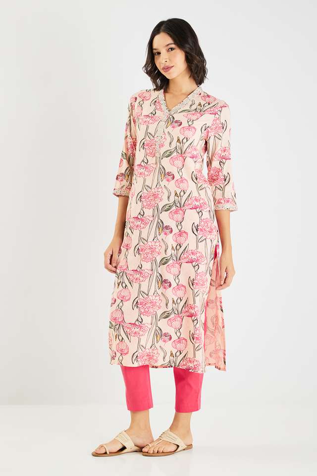 Printed-Blended-Fabric-Straight-Fit-Women-s-Kurta