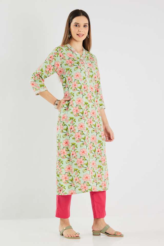 Printed-Blended-Fabric-Straight-Fit-Women-s-Kurta