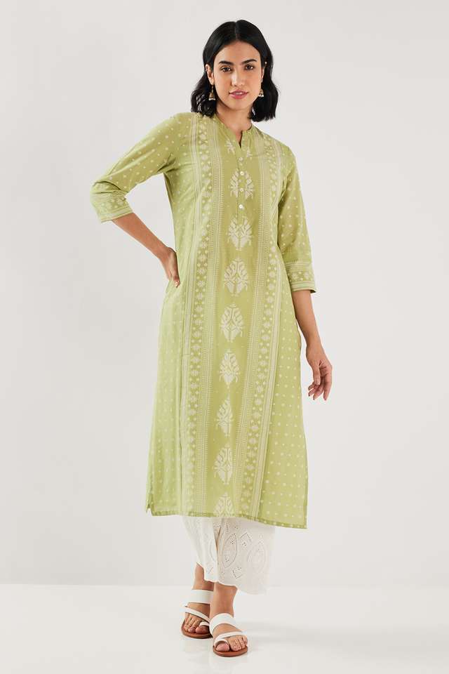 Printed-Blended-Fabric-Straight-Fit-Women-s-Kurta