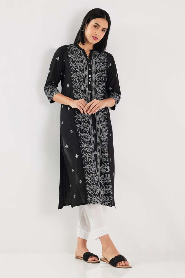 Printed-Blended-Fabric-Straight-Fit-Women-s-Kurta