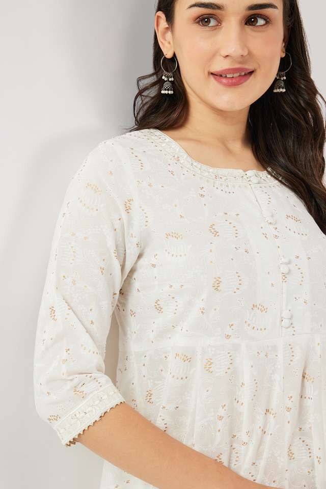 Printed-Blended-Fabric-Flared-Fit-Women-s-Kurta